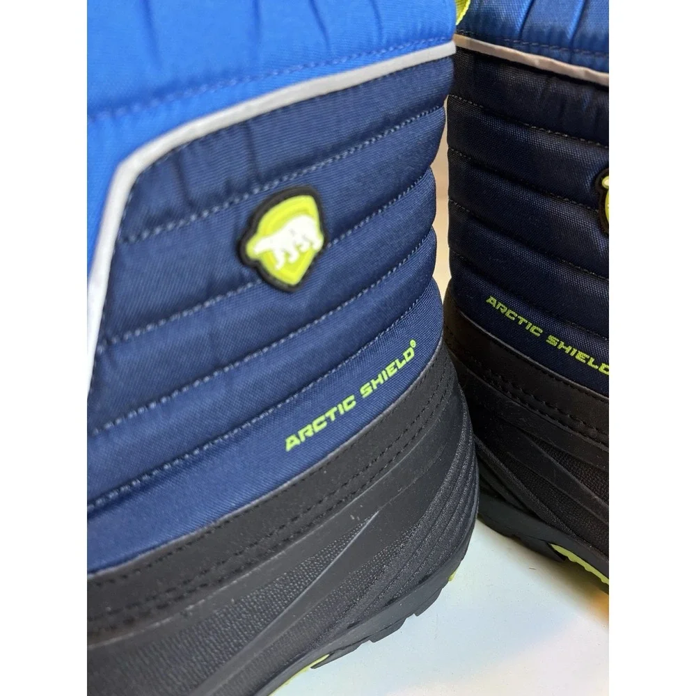 Arctic Shield Snow Boots Womens Size 5 90%+ Heat Retention Zip Up‎ Black/Blue